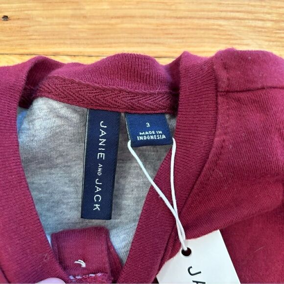 Janie & Jack burgundy/maroon long sleeve Henley top NWT - Picture 4 of 4
